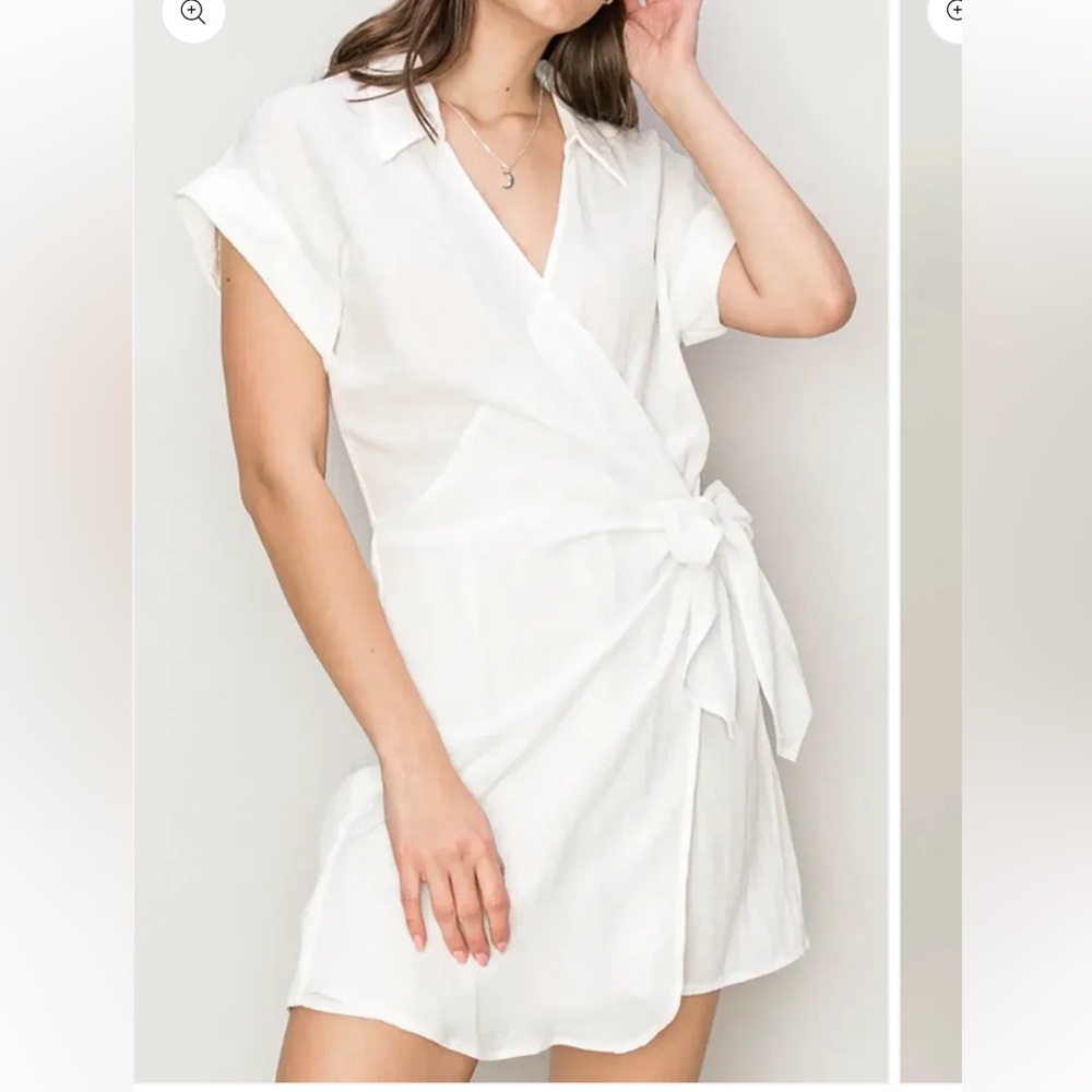 HYFVE Elegant White Tie-Waist Romper